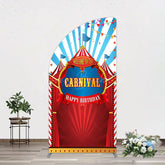 Lofaris Carnival Circus Stage Happy Birthday Half Moon Arch Backdrop